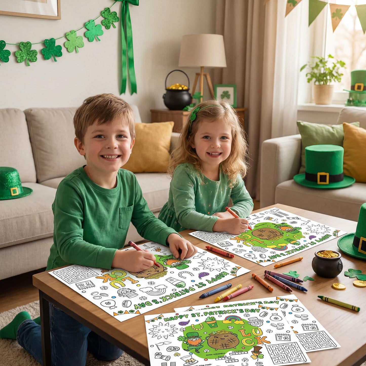 45pcs Fall Disposable Coloring Placemats Fall Crafts for Kids Coloring Poster Autumn Party Supplies Favors School Classroom Activities Paper Table Mats