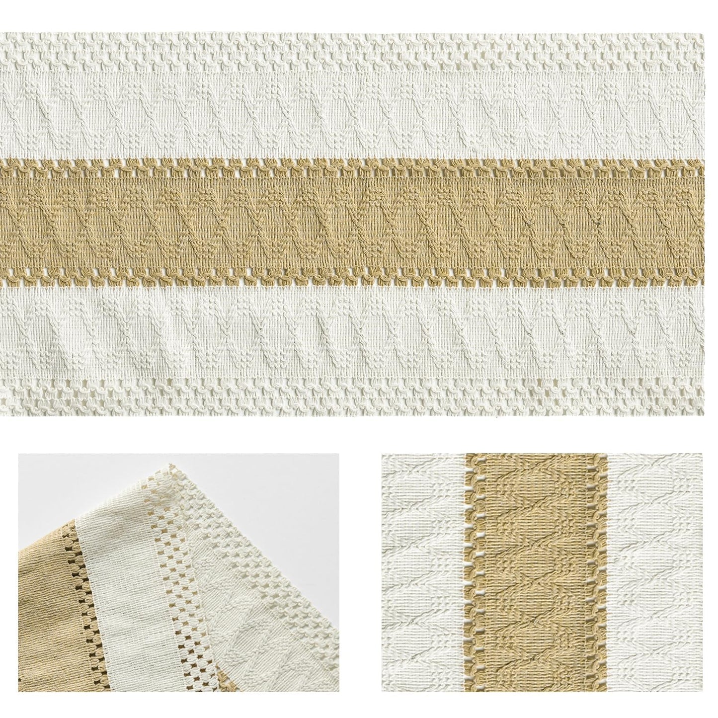 Artoid Mode Burlap Brown Farmhouse Rustic Table Runner, Seasonal Holiday Hollow Kitchen Dining Table Decoration for Home Party Decor 12x72 Inch