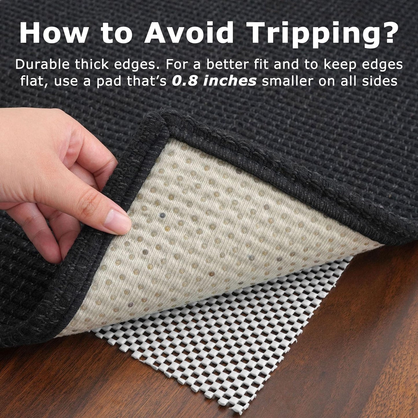KOZYFLY Rugs for Entryway 3x5 ft Washable Area Rug Non Slip Rubber Backed Entry Rug Woven Indoor Door Mat Cotton Kitchen Rugs Floor Carpet for Entryway, Foyer, Backdoor, Black/Dark Grey