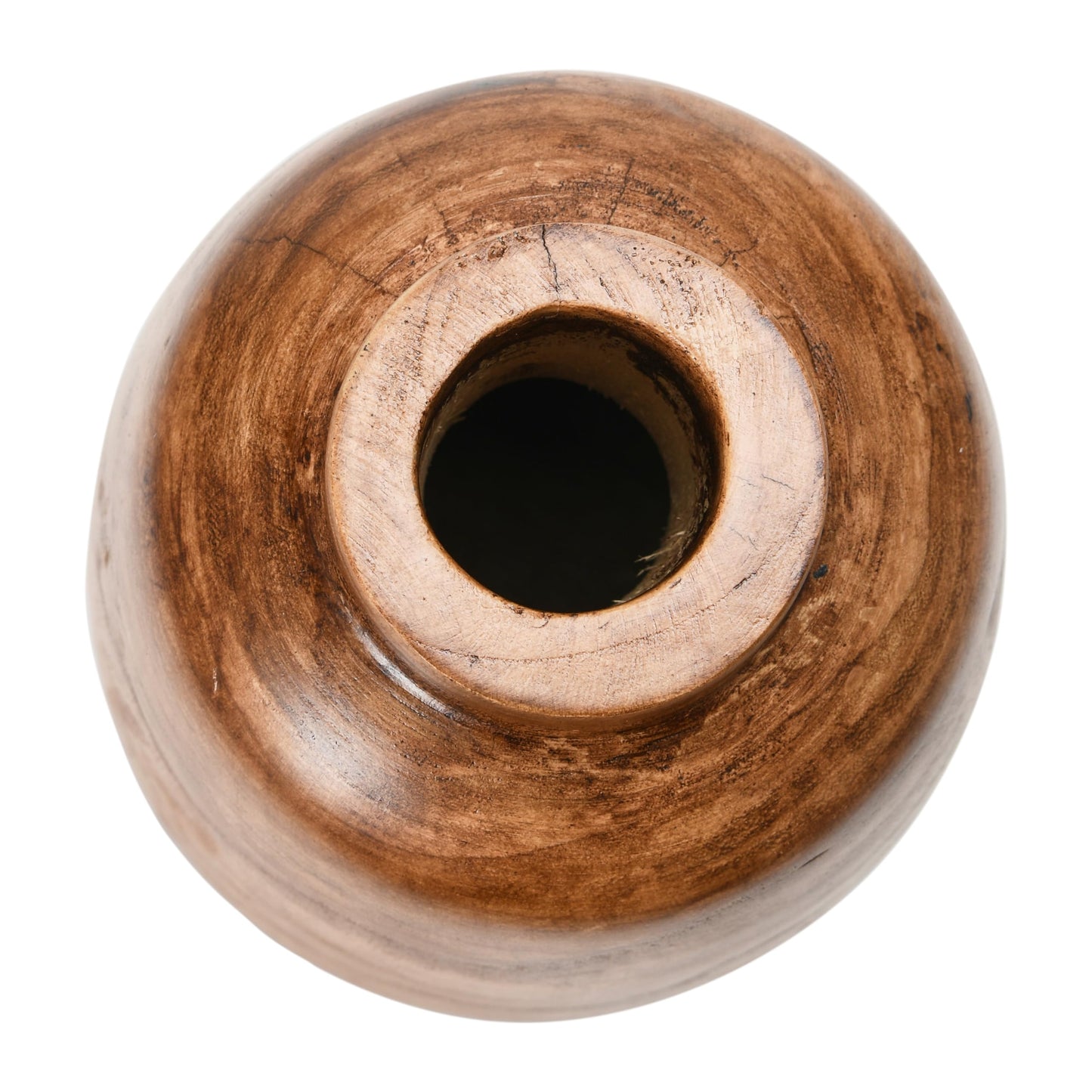 Creative Co-Op Paulownia Wood Vase, Brown