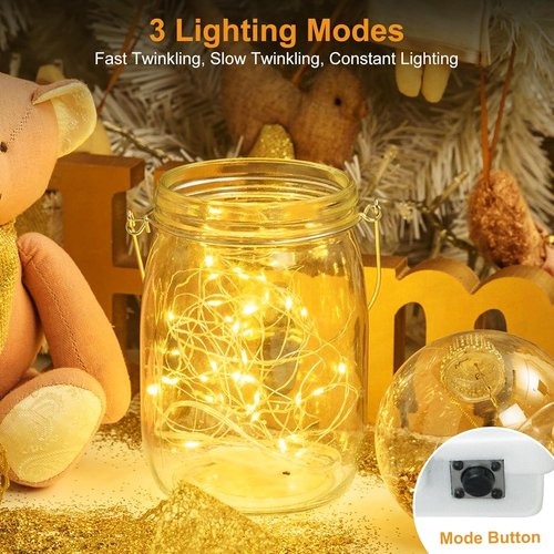 Btfarm 12 Pack Fairy Lights - Battery Operated 20 LED Twinkle String Lights | Waterproof Mini Silver Wire for Weddings & Christmas, Warm White/Colorful