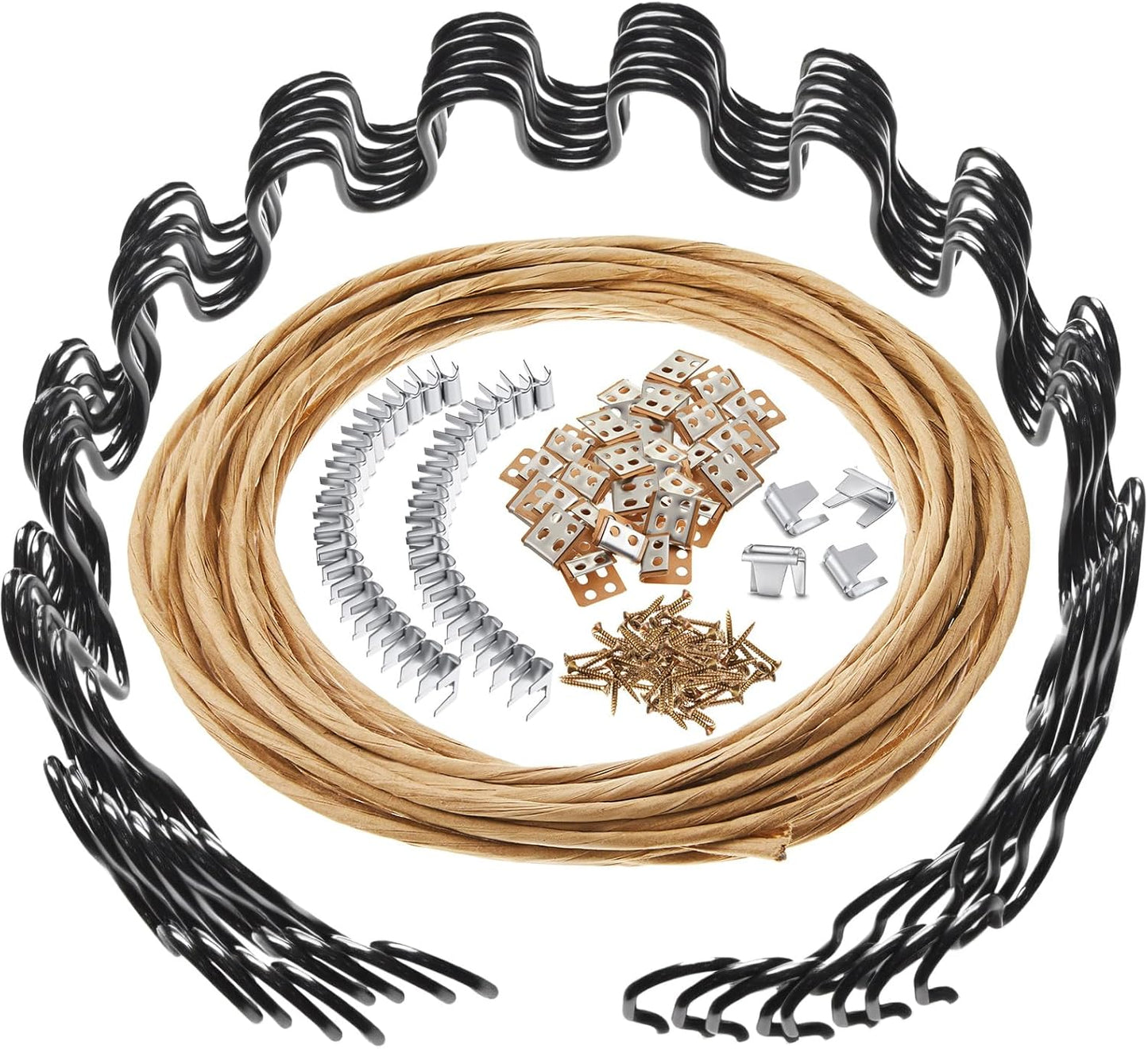 MorningRo 27'' Couch Upholstery Spring Repair Kit - 8 Heavy-Duty Springs & 16 Clips for Sagging Cushions