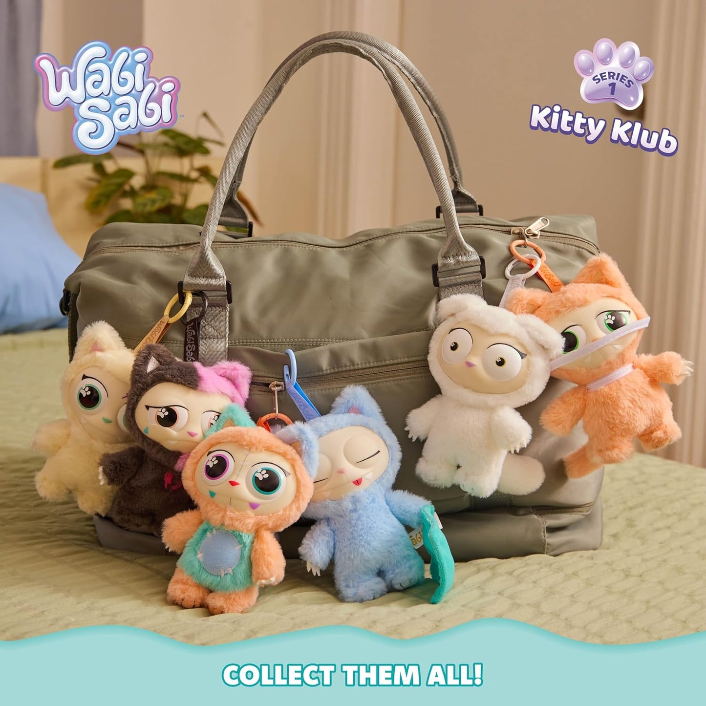 Relatable WabiSabi Kitty Club Blind Box - Soft Collectible Plush Keychain Figures for Kids & Teens | Includes 1 Mystery Plush