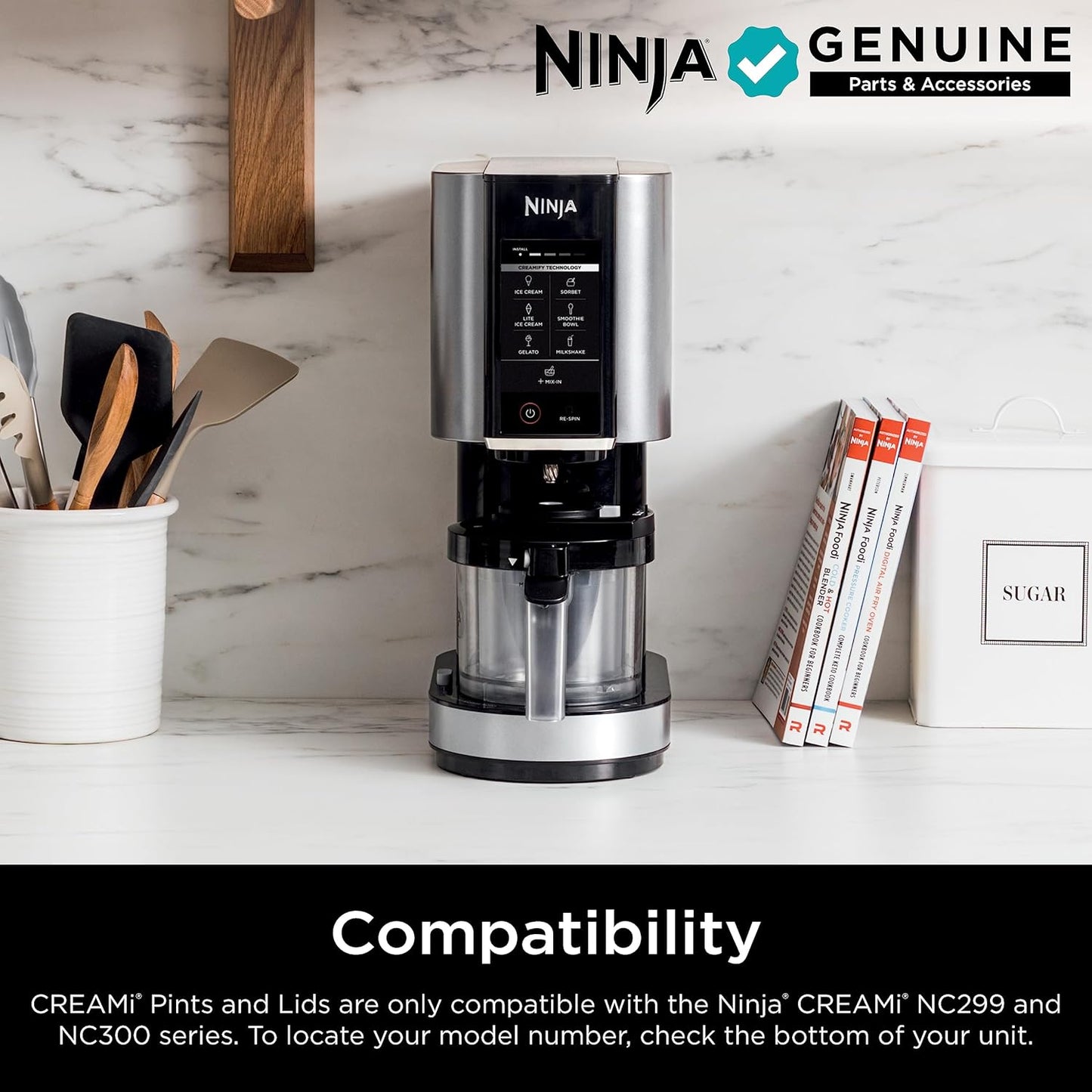 Ninja® CREAMi® Original Pints - BPA-Free & Dishwasher Safe, 2 Pack with Color Lids, 1 Pint Each