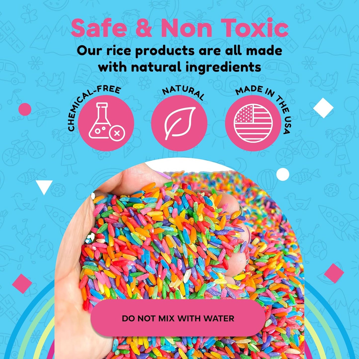 Rainbow Rice | Non-Toxic Sensory Bin Filler for Educational Play - 2 LB (4 Cups)