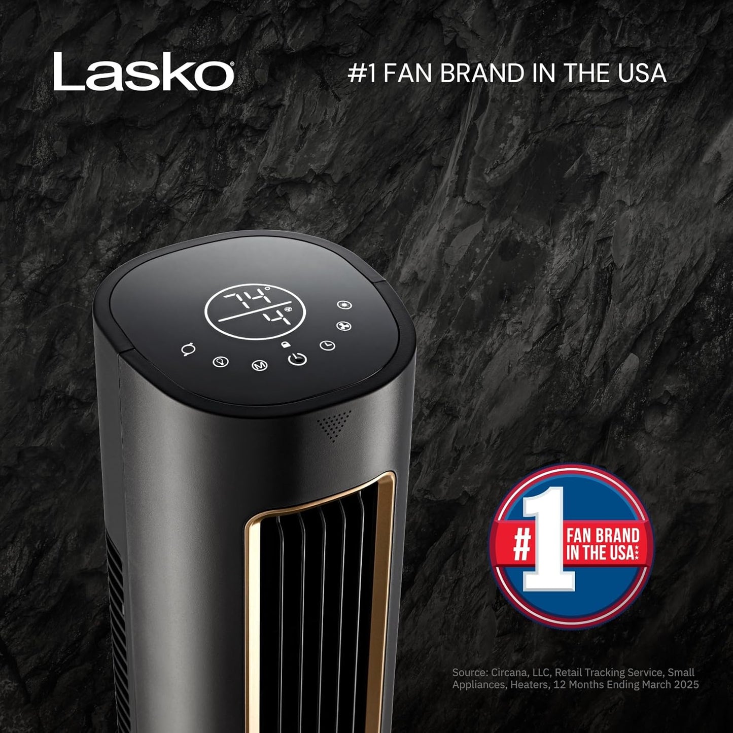 Lasko Pinnacle 40” Tower Fan - Quiet 24dB Operation, 90° Oscillation, 24-Hour Timer, Remote Control