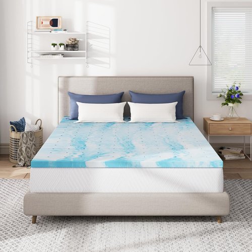 CH Charme House Mattress Topper 2 Inch Twin Size, Gel Infused Memory Foam Bed Topper for Back Pain Relief, Cooling Mattress Pad, CertiPUR-US Certified, 75×38"