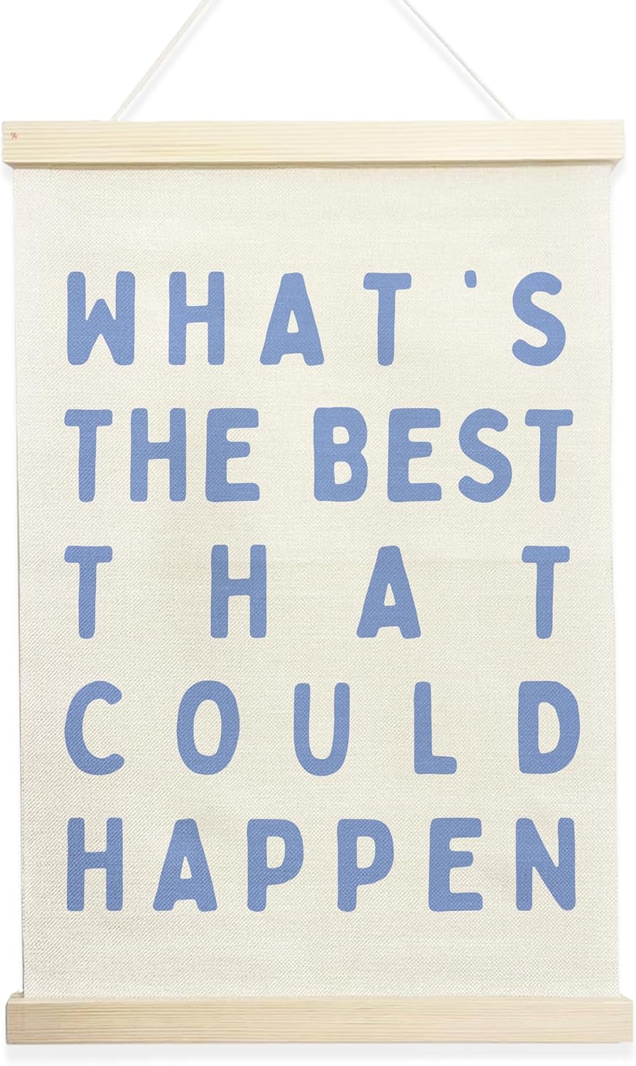 NQDWX Inspirational Quote Wall Art - "What's the Best That Could Happen" Canvas Poster | 12x17 Inches