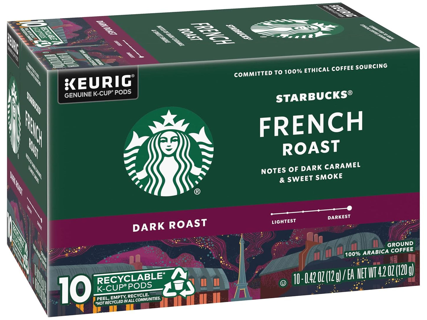 Starbucks Coffee K-Cup Pods - French Roast Dark Roast Coffee | 100% Arabica, 30 Pods Total