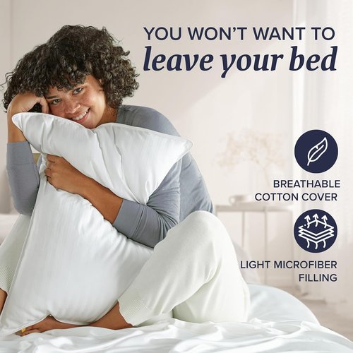 Beckham Hotel Collection Bed Pillows - Soft Down Alternative Set of 2 for Standard/Queen Size | Ideal Support for All Sleep Positions
