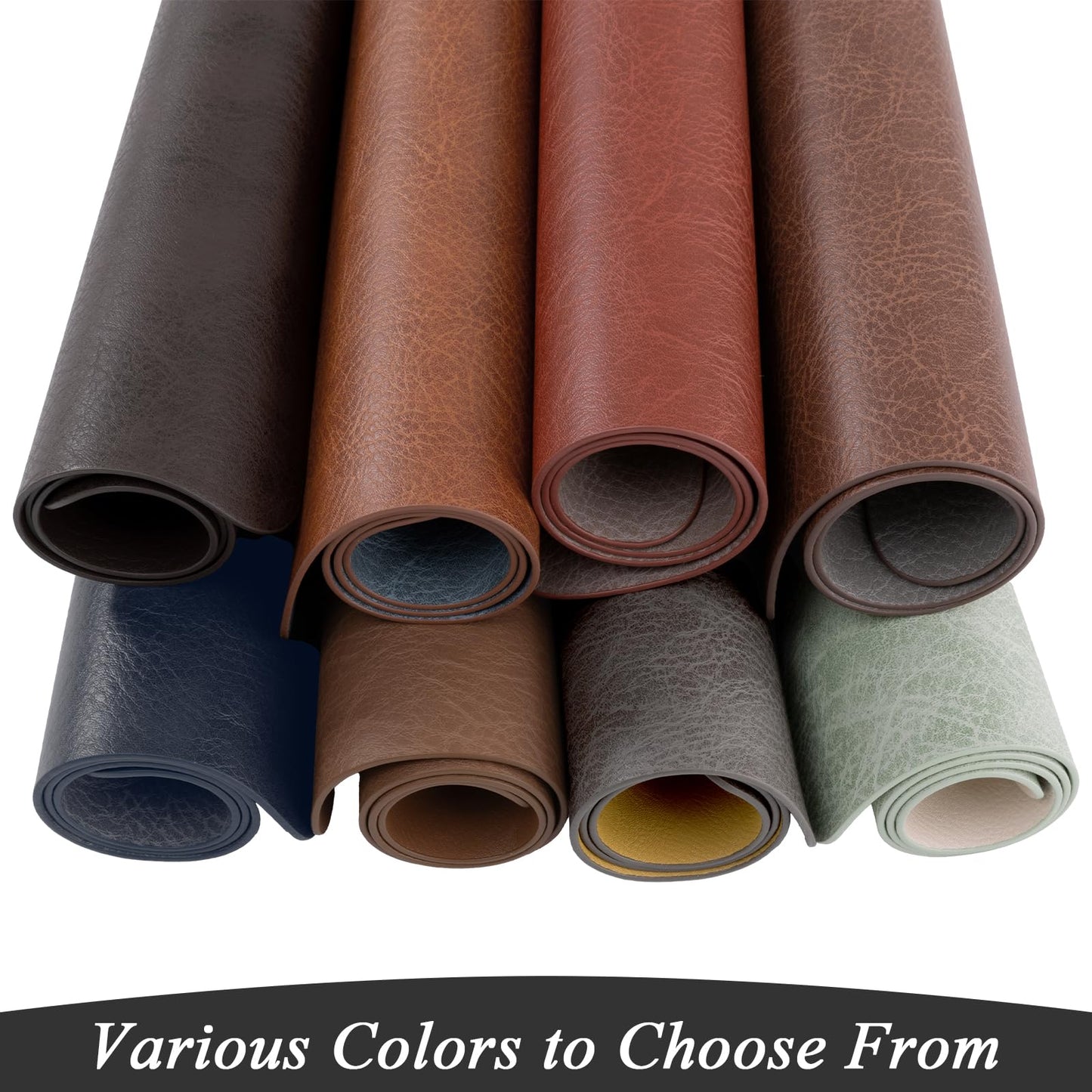 SHACOS Faux Cowhide Leather Placemats Set of 6, Wipeable Heat Resistant Table Mats, Stain Resistant Double Sided Reversible PU Place Mats for Dining Table Kitchen Restaurants, Brown and Blue