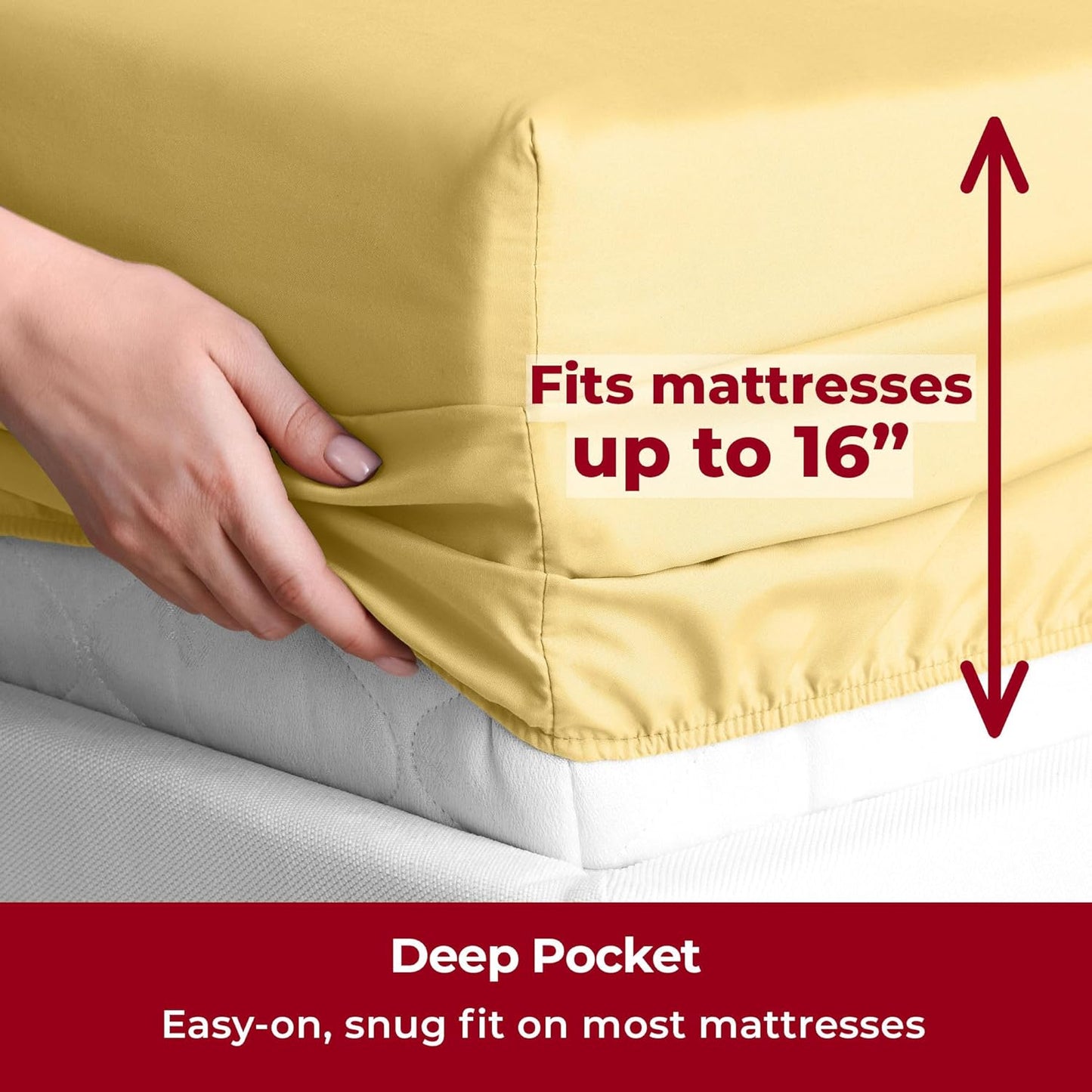 Mellanni Twin XL Sheets Set - 3-Piece Hotel Luxury Bedding - Extra Soft, Cooling, Wrinkle-Resistant (Twin Extra Long, Yellow)