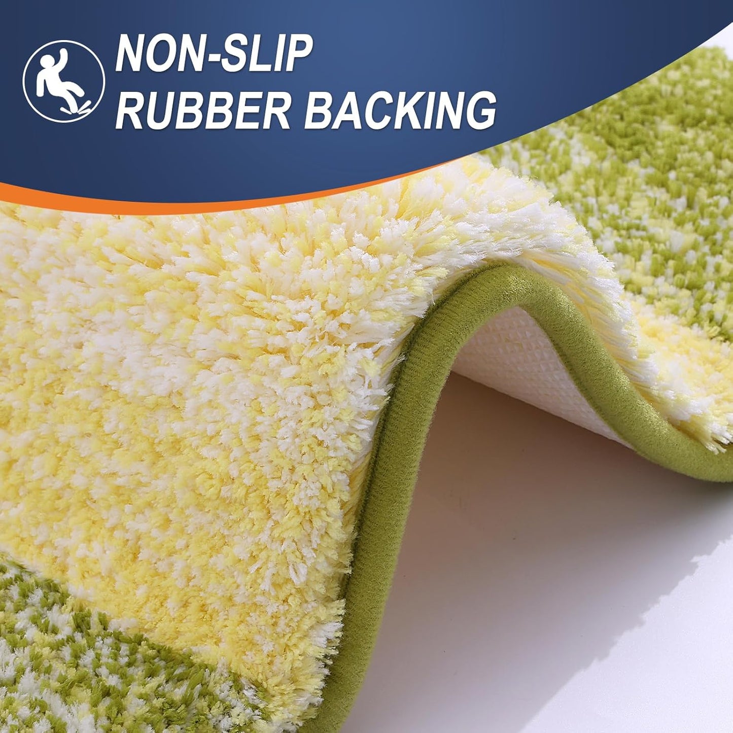 OLANLY Luxury Toilet Rugs - Extra Soft Microfiber U-Shaped Bath Mat 24x20 | Non-Slip Olive Green