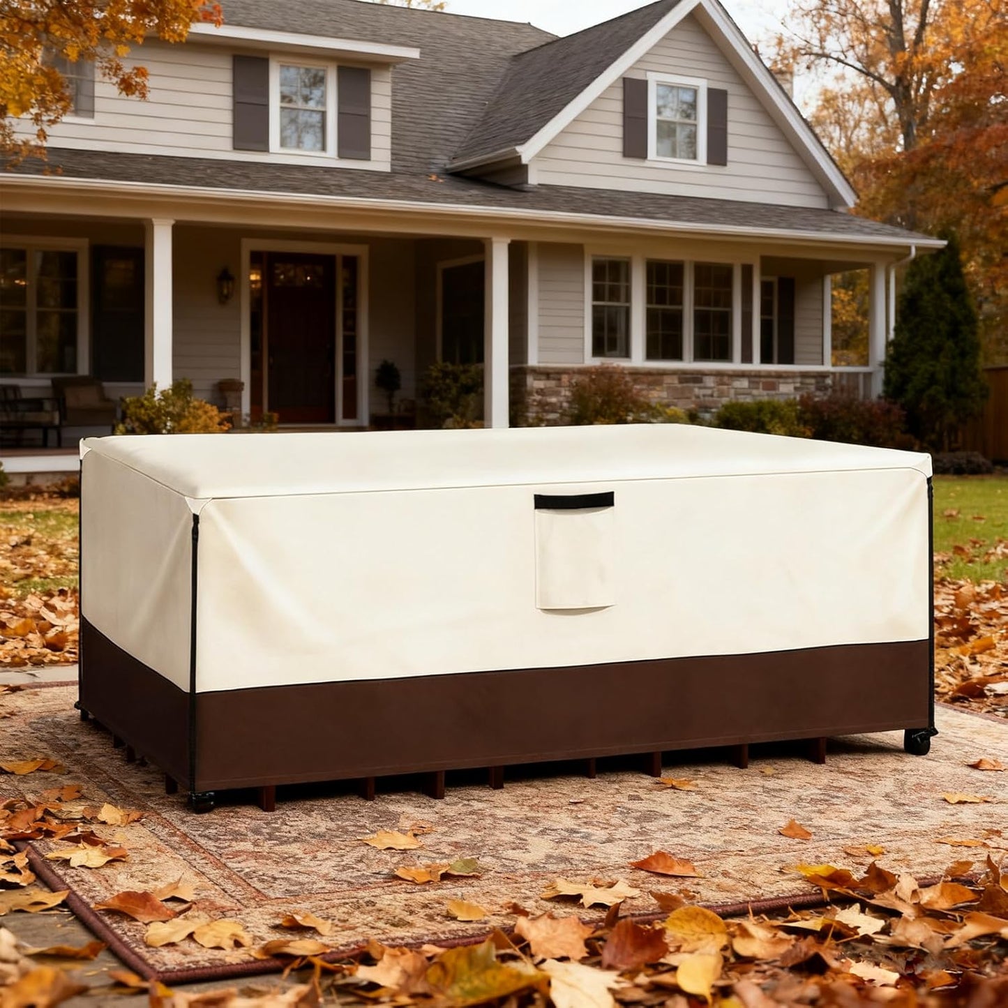 Patio Armor Waterproof Heavy-Duty Outdoor Furniture Cover - Fits 5-8 Piece Sectional Set (126" L x 63" W x 28" H)