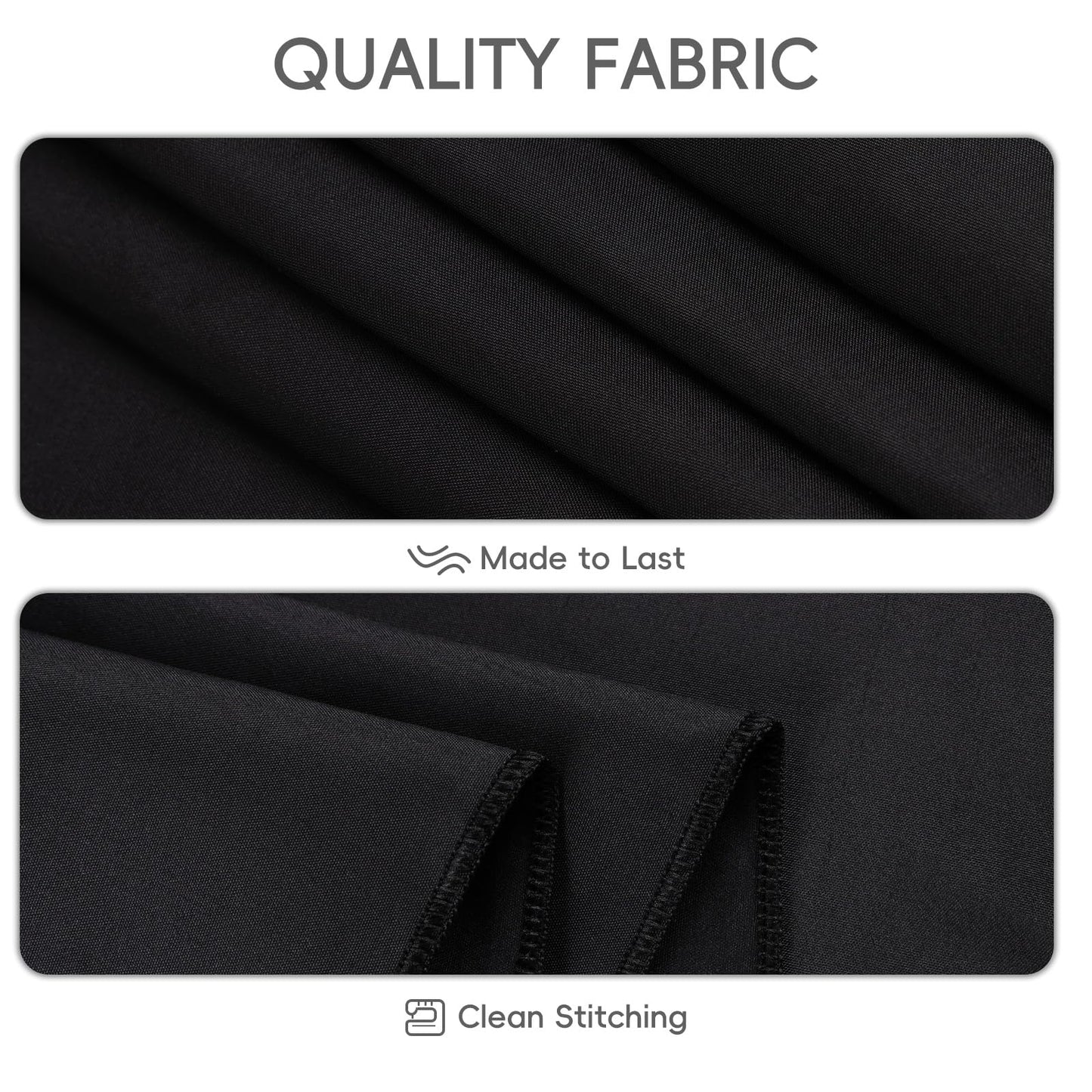 RestfulGlow 8 Pack Round Tablecloth 90 Inch Black Table Cloth for Round Tables, Washable Polyester Tablecloth Stain and Wrinkle Resistant Decorative Table Cloth for Wedding Party Dining Banquet