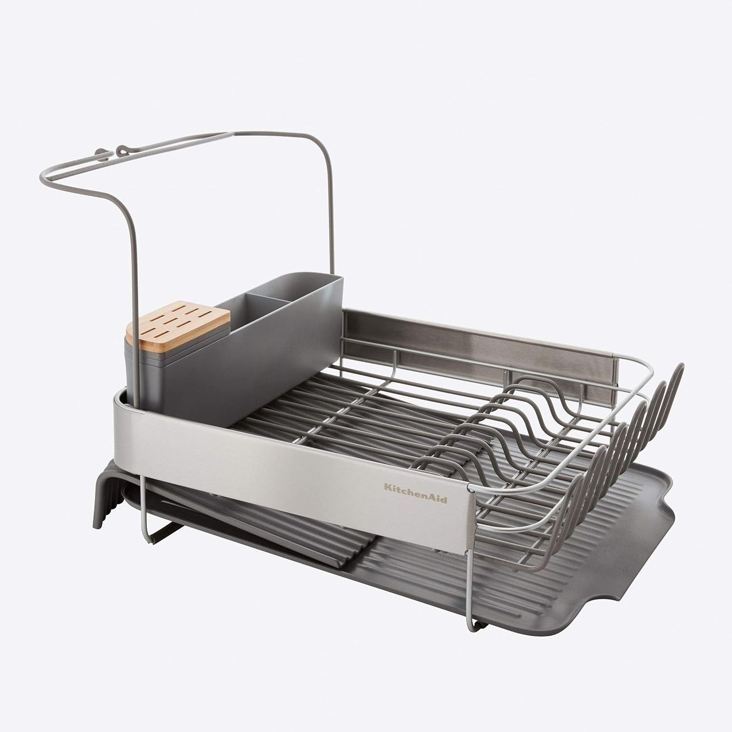 KitchenAid Dish Rack - Expandable, Rust Resistant, Self-Draining Design | 24-Inch, Charcoal Color