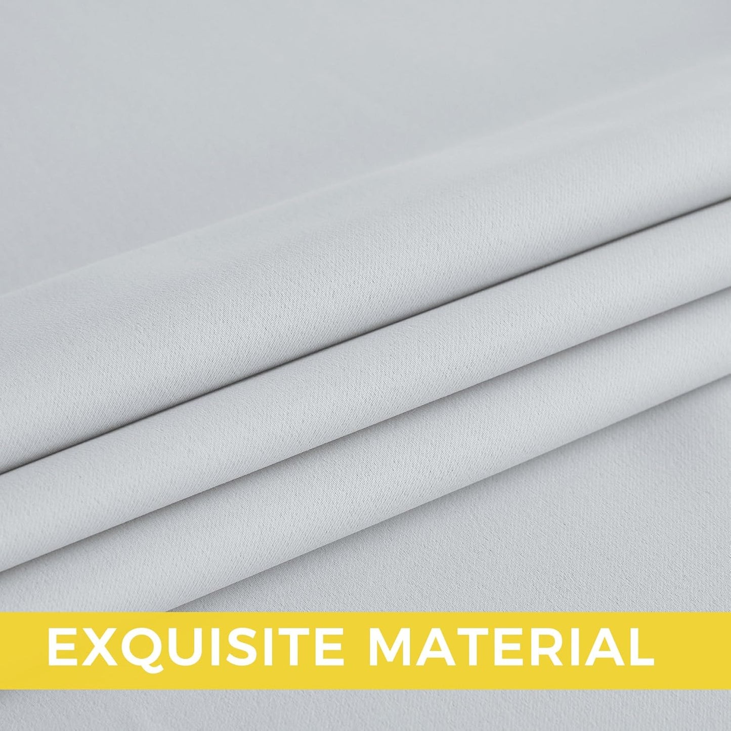 NICETOWN Room Darkening Curtains - Greyish White Drapery Panels, 52"W x 84"L for Ultimate Privacy