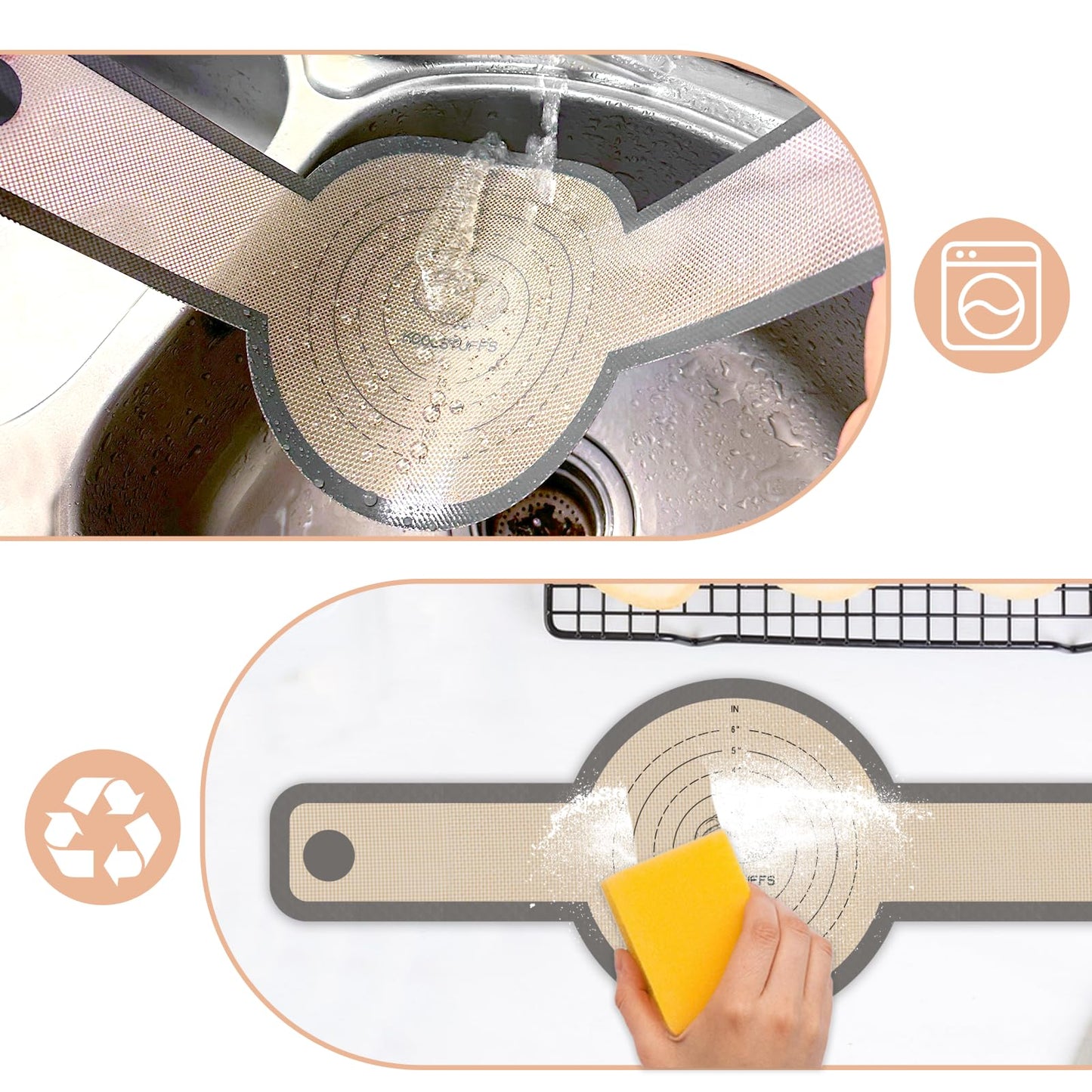 Koolstuffs Silicone Bread Sling for Dutch Oven, 2 PCS Non-Stick & Easy Clean Reusable Sourdough Mat, Sourdough Bread Baking Supplies, Tools ＆ Accessories