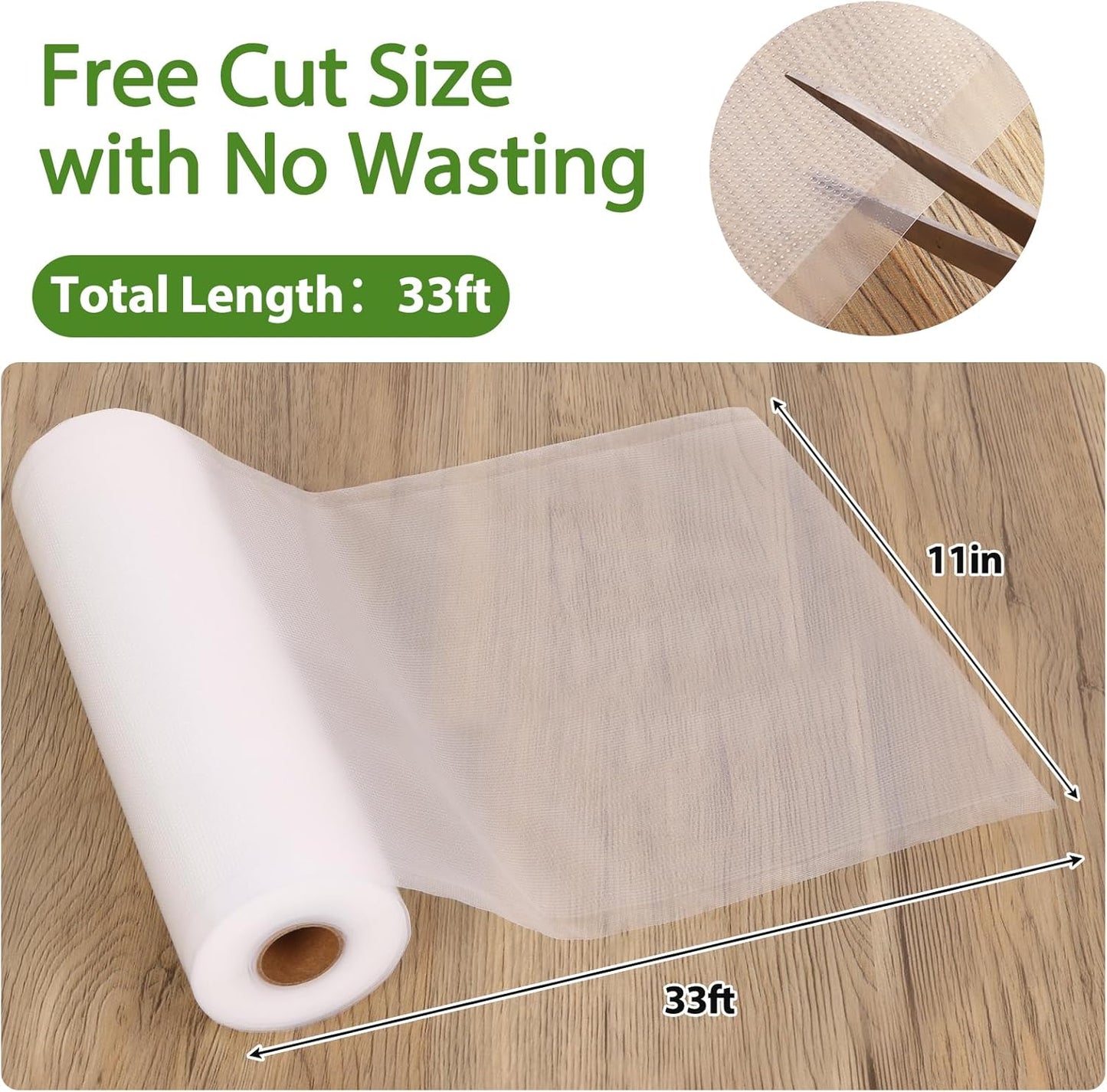 Moretoes Vacuum Sealer Bags - 3 Rolls 11" x 33' | BPA-Free Food Storage Bags for Sous Vide & Meal Prep