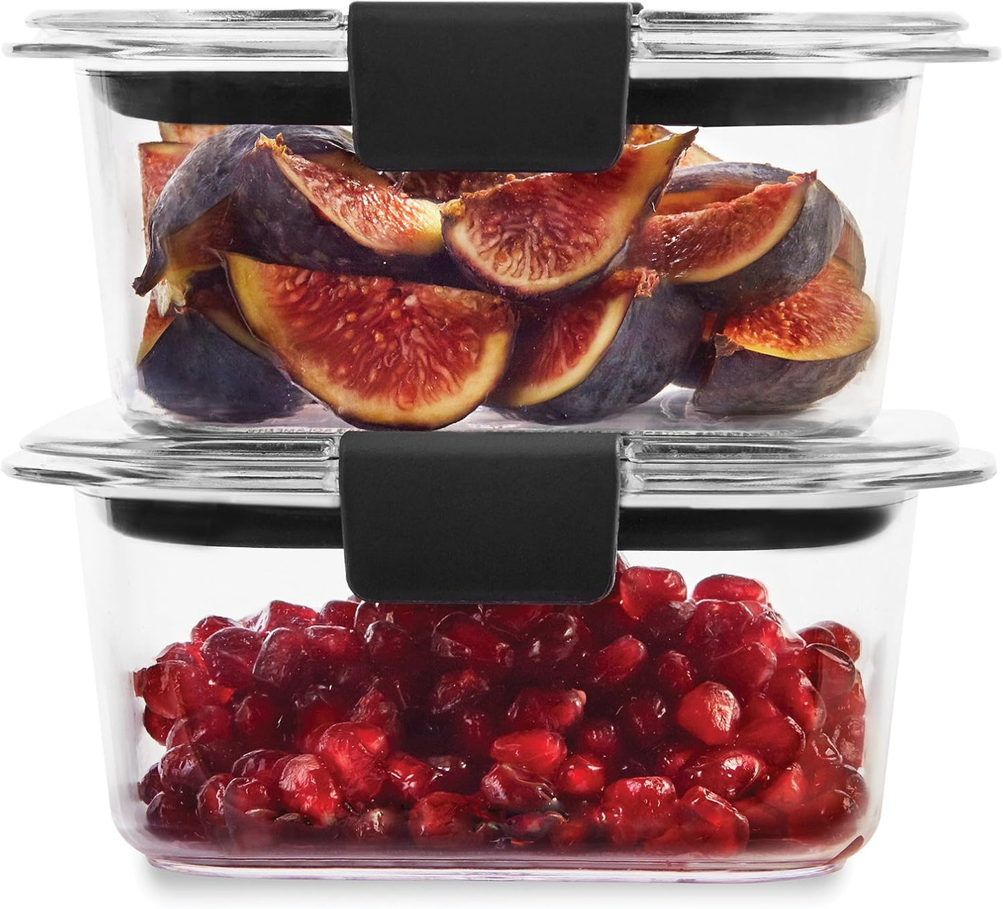 Rubbermaid Brilliance Food Storage Containers - Small 1.3 Cup Clear 2-Pack for Freshness