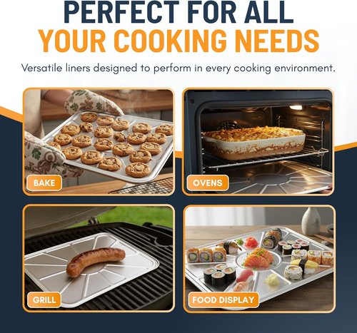 Aluminum Oven Liners - Disposable Foil Drip Pans for Electric & Gas Ovens | 10 Pack, 18.5" x 15.5”
