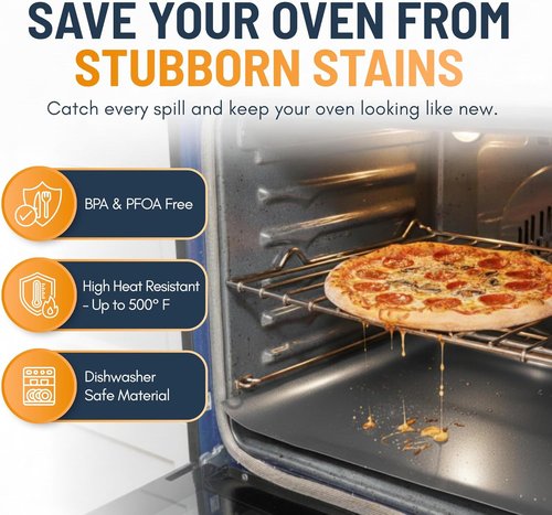 Heavy Duty Oven Liners by [Brand Name] - Non-Stick Reusable Mats, 17”x25”, BPA & PFOA Free | Perfect for Electric, Gas, and Grills