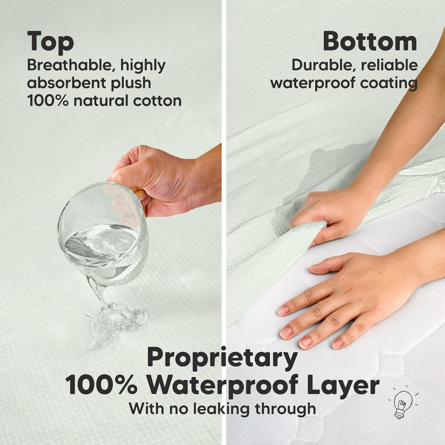 Skiennix Waterproof Crib Mattress Protector Cover - 2-Pack Soft Quilted Cotton Sheets, 52" x 28", Machine Washable
