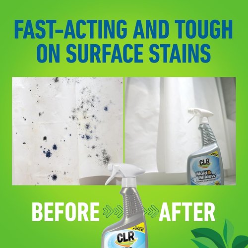 CLR Brands Mold and Mildew Stain Remover - 32 oz. Spray Bottle | Multi-Surface Cleaner for Tile, Wood, and More