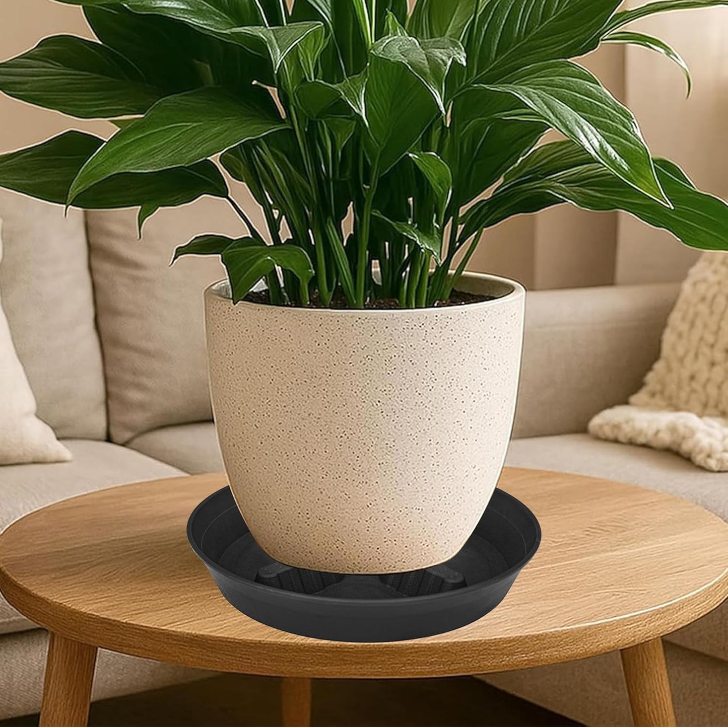 Plant Saucer 4 Pack by [Brand Name] - Heavy Duty 10 Inch & 8, 12, 14, 17 Inch Options | Indoor/Outdoor Use