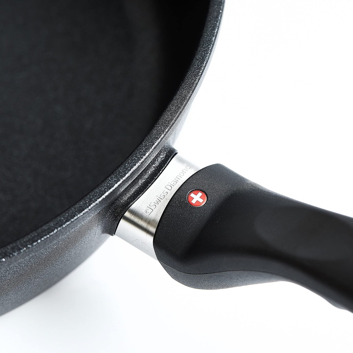 Swiss Diamond 12.5 Inch Frying Pan Nonstick Diamond Frying Pan, Aluminum Coated Skillet, Dishwasher Safe and Oven Safe Fry Pans with Stainless Steel Handle, Grey