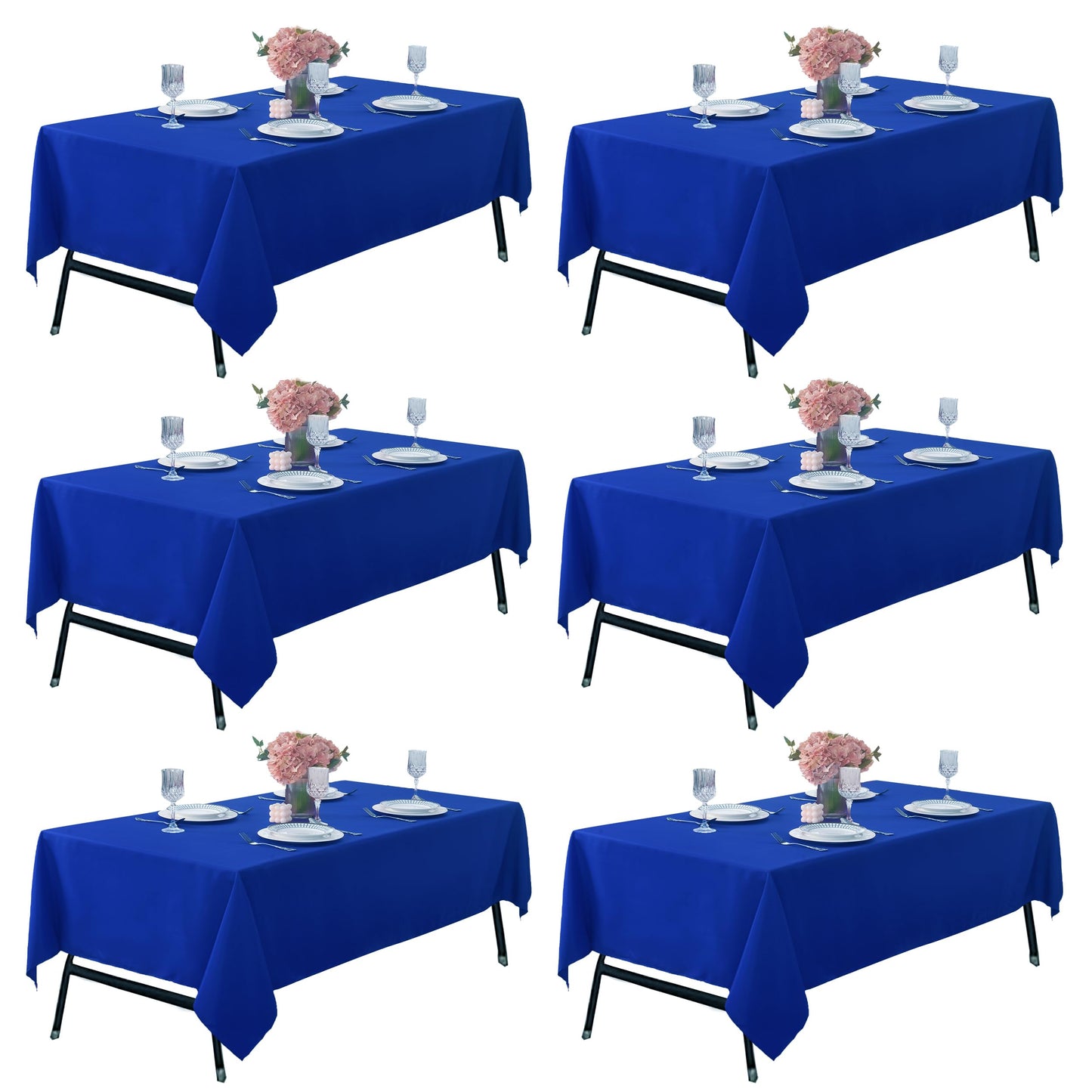 ZarzaaSik 10-Pack Round 108-inch Royal Blue Table Cloths, Solid Stain and Wrinkle Resistant Circular Tablecloth, Premium Plain Weave Polyester Fabric Table Linen Covers for Hotel, Banquet