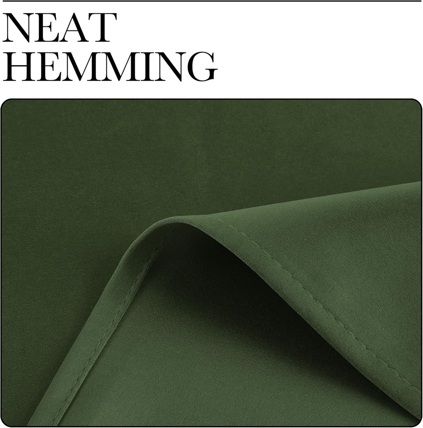 NICETOWN Dark Green Blackout Curtains - Noise Reducing Faux Silk Drapes | 42" x 63", 2 Panels for Small Windows