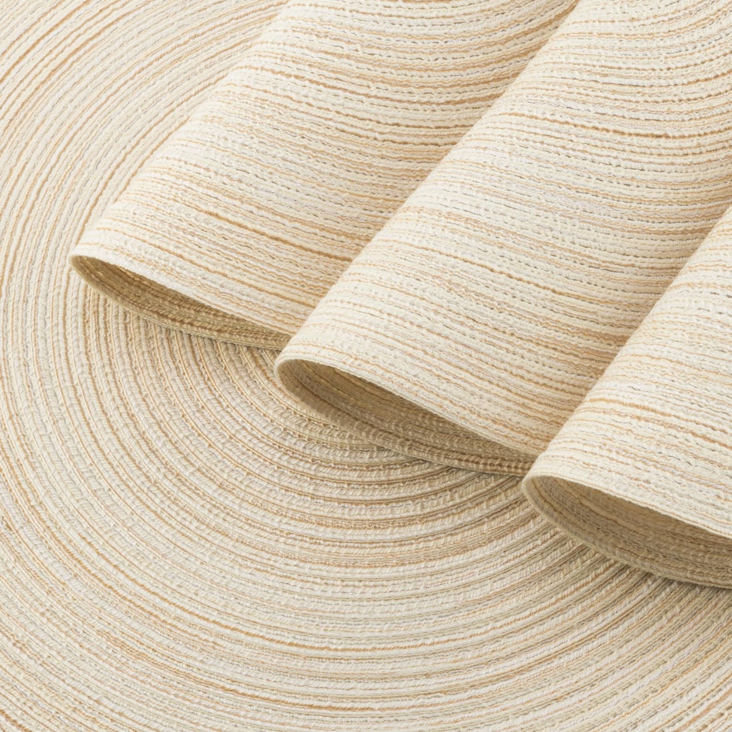 Winknowl Round Braided Placemats Set of 4 Washable Woven Heat Resistant Table Mats for Kitchen Dining Tables 15 inch Round Place Mats (Ivory,4)