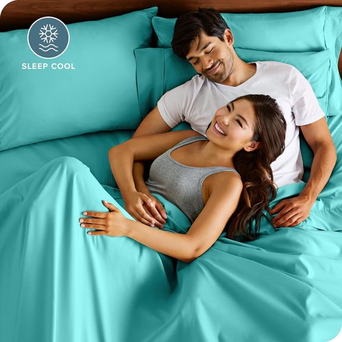 Bare Home Microfiber Pillowcases - Cooling Double Brushed Set of 2 - Standard/Queen Size - Turquoise