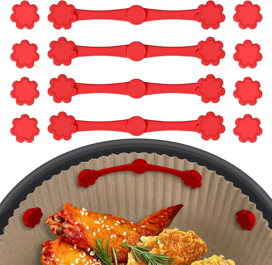 Skiennix Air Fryer Magnets - 12Pcs Silicone Buckle for Securely Holding Parchment Paper Liners