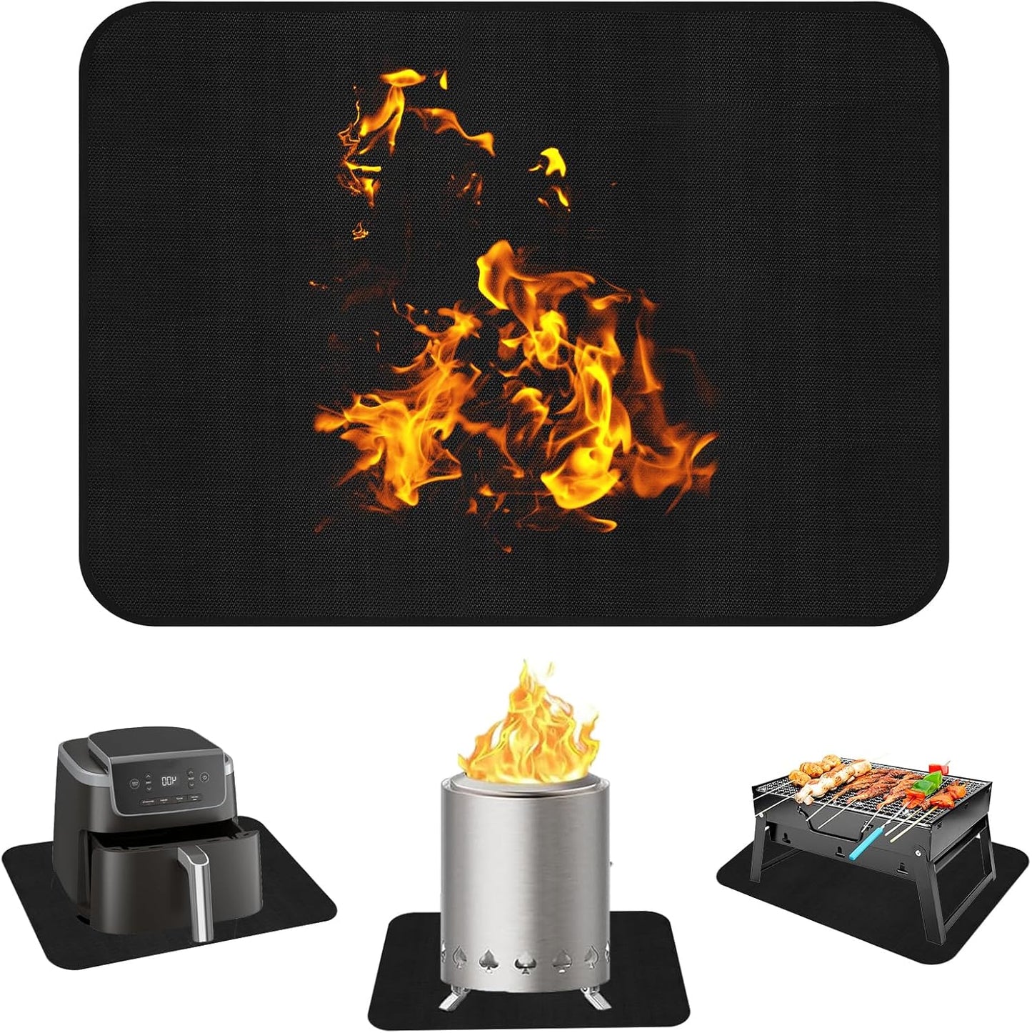 Skiennix Tabletop Grill Mat - Heat Resistant & Fireproof for Outdoor Use | 24 x 18 Inches