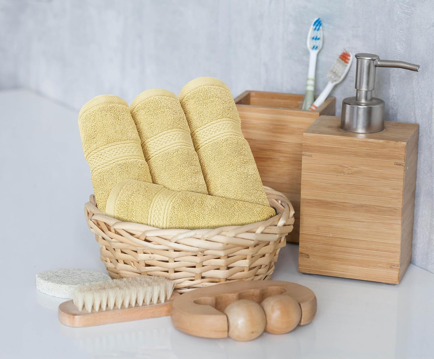 Utopia Towels 8-Piece Premium Towel Set - Highly Absorbent 100% Cotton | 600 GSM in Beige