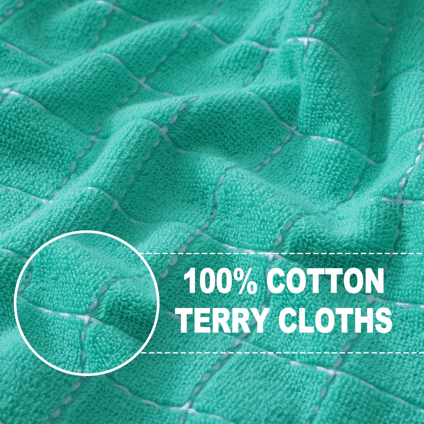 Homaxy 100% Cotton Terry Kitchen Dish Cloths, Ultra Soft and Absorbent Dish Towels for Kitchen, Suitable for Drying and Washing Dishes, 12 Pack, 12 x 12 Inches, Turquoise