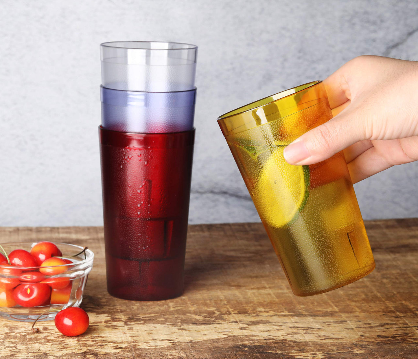 New Star Foodservice Restaurant-Grade Polycarbonate Beverage Tumblers, 12 oz, Clear, Set of 12