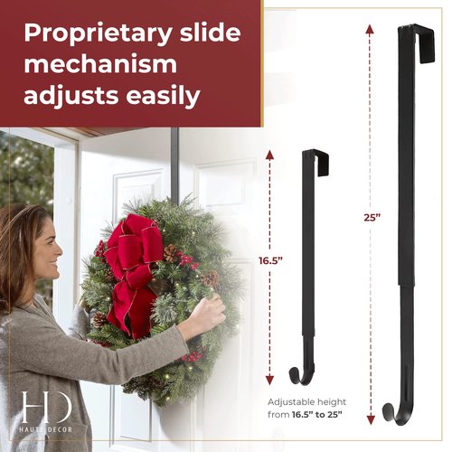 Haute Decor Adjustable Length Wreath Hanger - 20 Lb. Capacity