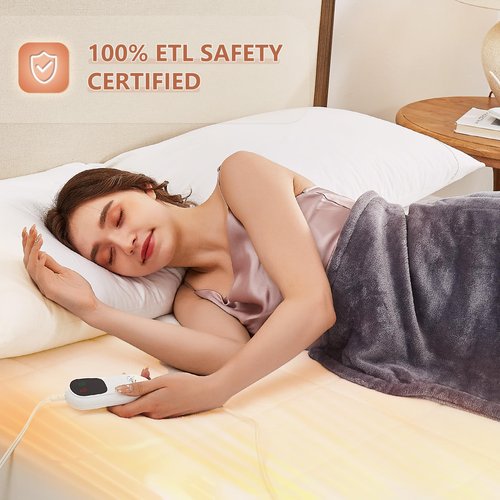 Homemate Heated Mattress Pad Full Size for Cold Sleepers, 5 Heated Setting Coral Fleece Electric Mattress Pad Full, Bed Warmer with Single Controller & Auto Off 10 Hours, Fit Up to 21 Inch, 75"x54"