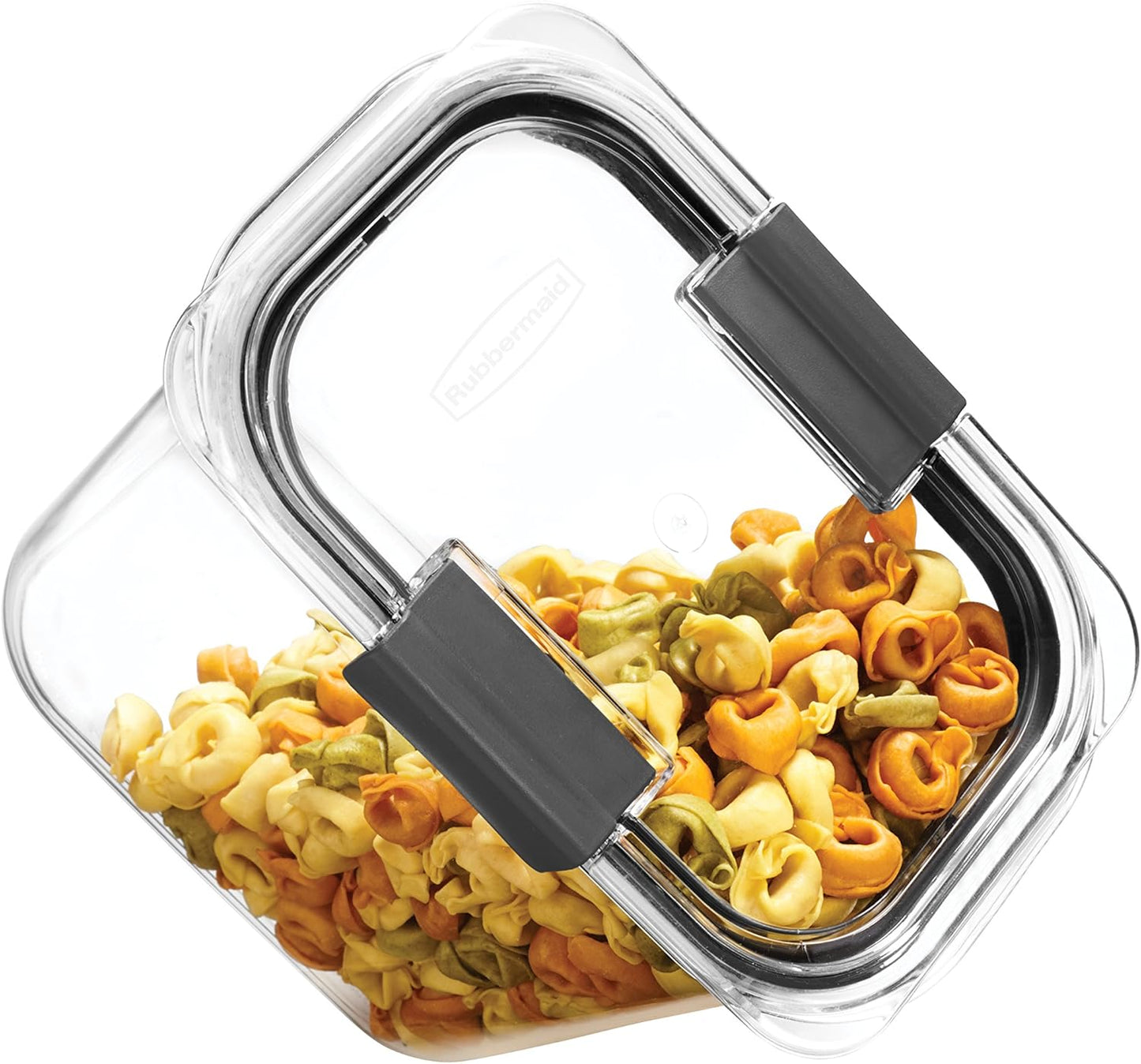 Rubbermaid Brilliance 12-Cup Airtight Food Storage Container - Ideal for Pantry Organization, Clear/Grey