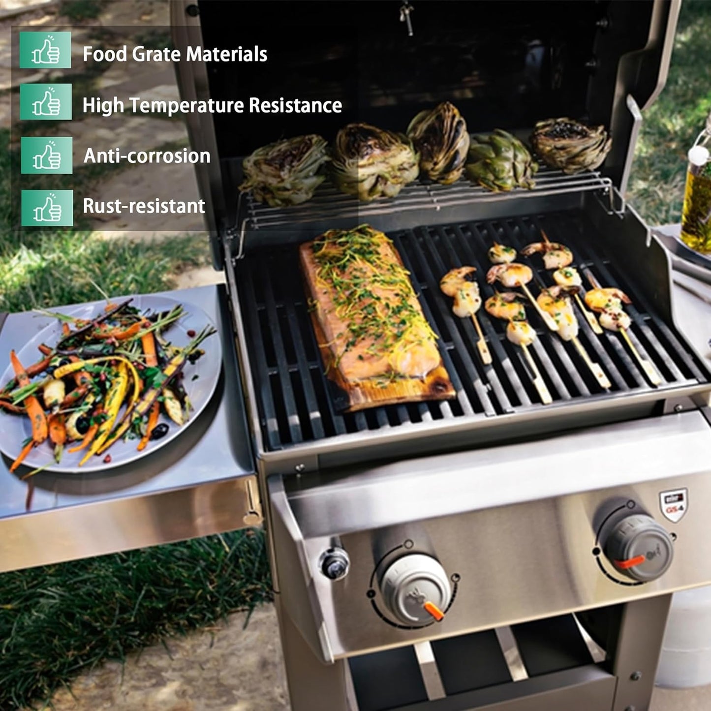 Spirit E-210 Grill Grates - Durable 17.5" Cooking Grates for Weber Spirit & Spirit II 200 Series