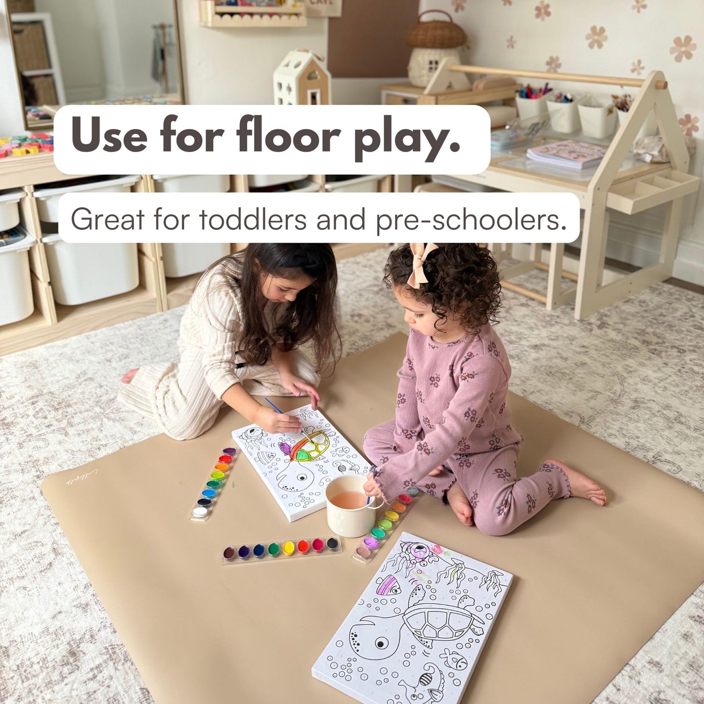 Table Craft Mat to Protect Dining Table, Craft Mess mat 38"x39.4" Great for Childrens Crafts and Play Protect Your Furniture from Spills and Mess Easy to Clean, Heat Resistant (Clay, 38" 39.4")'