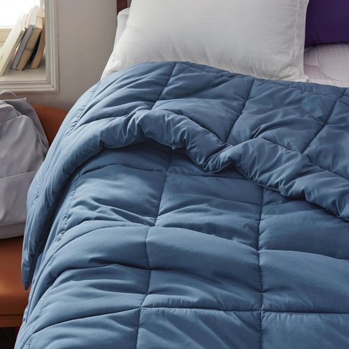 Bedsure Comforter Duvet Insert - All-Season Twin Size Quilted Down Alternative Blanket, Dark Slate Blue 88 x 68 Inches