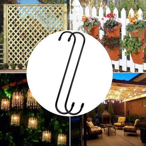 ESFUN Extra Large 12-Inch Heavy Duty S Hooks - Perfect for Hanging Plants, Kitchenware & More