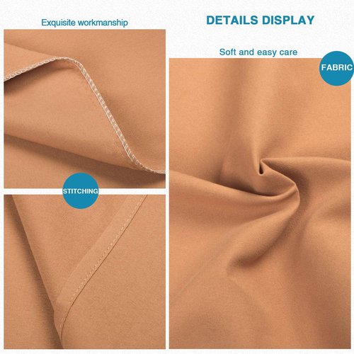 FLXXIE King Pillow Cases - Soft Microfiber Covers with Envelope Closure | Wrinkle & Fade Resistant, 20x36, Tan