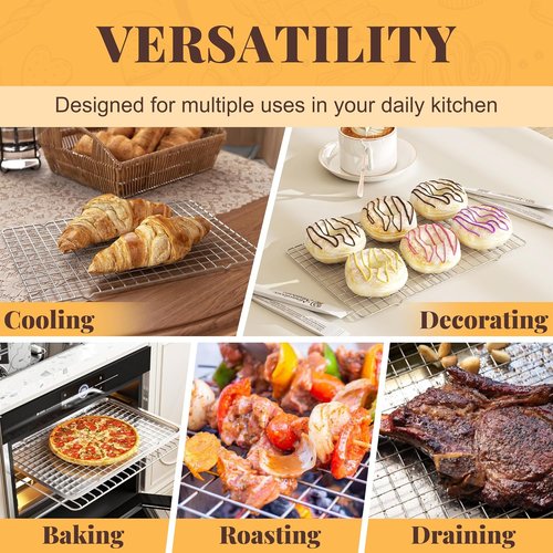Cooling Racks | Skiennix 2-Piece 10" x 15" Grid Wire Baking Rack - Dishwasher Safe for Oven Cooking & Grilling