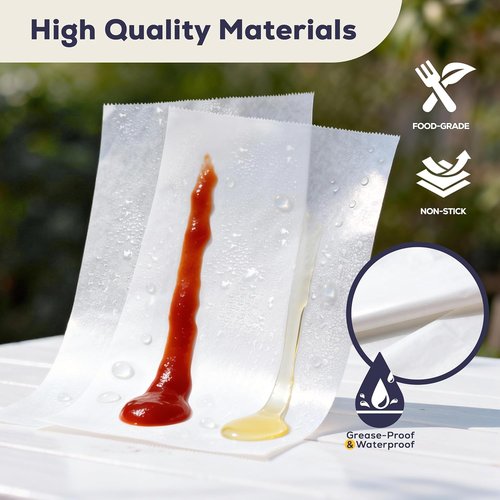 Fit Meal Prep Deli Wax Paper Sheets - 500 Pack, 6 x 10.75 Inches, Waterproof & Greaseproof Food Wraps