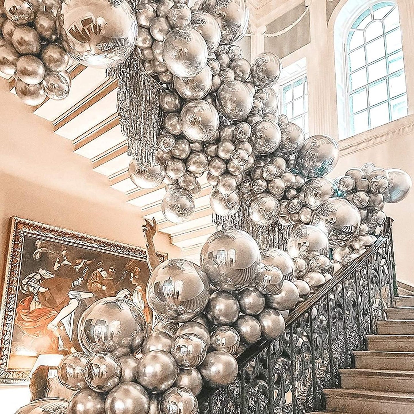 PartyWoo Metallic Silver Balloons, 25 pcs 12 Inch Silver Metallic Balloons, Silver Balloons for Balloon Garland or Arch as Wedding Decorations, Birthday Decorations, Party Decorations, Silver-G102